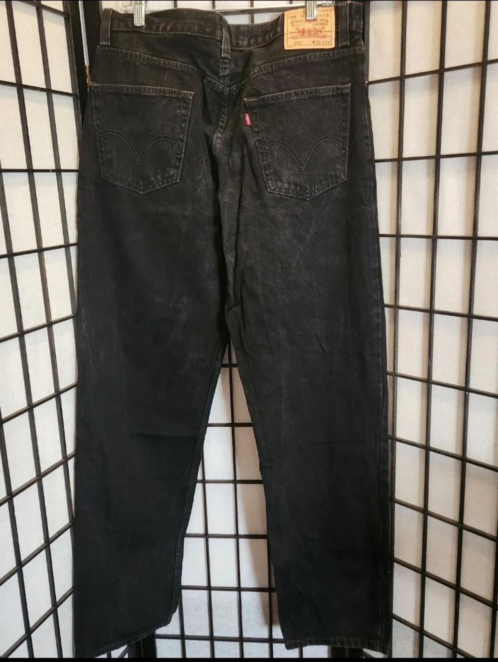 Levi's black jeans relaxed fit size 36x34